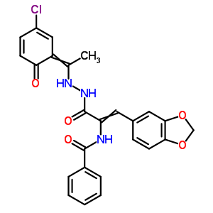 3-(1,3-苯并二氧雜環(huán)戊烯-5-基)-2-(苯甲?；被?-2-丙酸 2-[1-(5-氯-2-羥基苯基)亞乙基]肼結(jié)構(gòu)式_17178-86-8結(jié)構(gòu)式