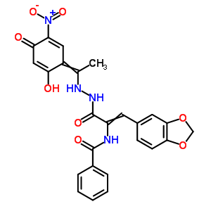 3-(1,3-苯并二氧雜環(huán)戊烯-5-基)-2-(苯甲?；被?-2-丙酸 2-[1-(2,4-二羥基-5-硝基苯基)亞乙基]肼結(jié)構(gòu)式_17178-88-0結(jié)構(gòu)式