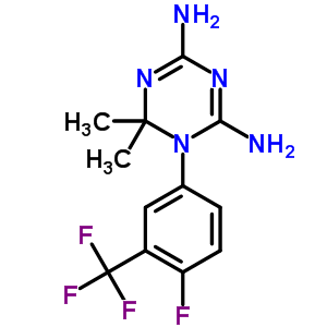 1-[4-氟-3-(三氟甲基)苯基]-1,6-二氫-6,6-二甲基鹽酸鹽1,3,5-三嗪-2,4-二胺結構式_18914-83-5結構式