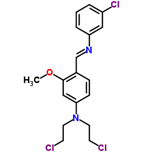 N,N-雙(2-氯乙基)-4-[(3-氯苯基)亞氨基甲基]-3-甲氧基-苯胺結(jié)構(gòu)式_20794-36-9結(jié)構(gòu)式