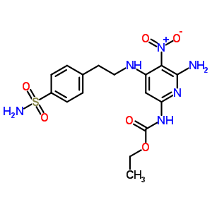 N-[6-氨基-5-硝基-4-[2-(4-磺?；交?乙基氨基]吡啶-2-基]氨基甲酸乙酯結(jié)構(gòu)式_21271-62-5結(jié)構(gòu)式