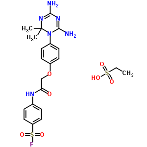 4-[[2-[4-(4,6-二氨基-2,2-二甲基-1,3,5-噻嗪-1-基)苯氧基]乙?；鵠氨基]苯磺酰氯結(jié)構(gòu)式_21316-25-6結(jié)構(gòu)式