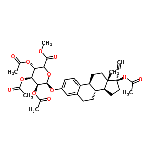 (17beta)-17-乙酰氧基-17-乙炔基雌甾a-1(10),2,4-三烯-3-基甲基(5Xi)-2,3,4-三-O-乙?；?beta-D-來(lái)蘇-己o吡喃并s艾杜糖醛酸酯結(jié)構(gòu)式_242130-33-2結(jié)構(gòu)式