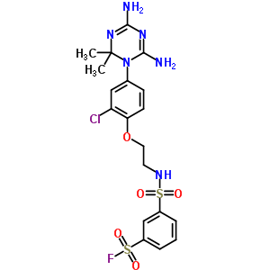 3-[[[2-[2-氯-4-(4,6-二氨基-2,2-二甲基-1,3,5-噻嗪-1(2H)-基)苯氧基]乙基]氨基]磺?；鵠-苯磺酰基氟結(jié)構(gòu)式_24892-25-9結(jié)構(gòu)式