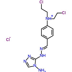 4-[雙(2-氯乙基)氨基]-苯甲醛 2-(4-氨基-4H-1,2,4-噻唑-3-基)肼酮鹽酸鹽結構式_26050-23-7結構式
