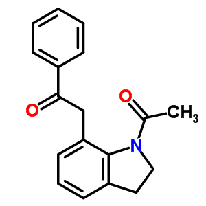 2-(1-乙?；?2,3-二氫-1H-吲哚-7-基)-1-苯基-乙酮結(jié)構(gòu)式_2665-70-5結(jié)構(gòu)式