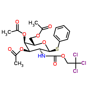 苯基 3,4,6-三-O-乙?；?2-脫氧-1-硫代-2-(2,2,2-三氯乙氧基甲酰胺)-beta-D-半乳糖吡喃糖苷結(jié)構(gòu)式_278784-83-1結(jié)構(gòu)式