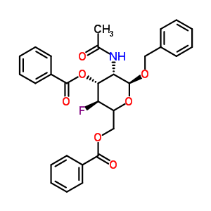 芐基2-乙酰氨基-3,6-二-O-苯甲?；?2,4-二脫氧-4-氟-alpha-D-吡喃葡萄糖結(jié)構(gòu)式_290819-68-0結(jié)構(gòu)式