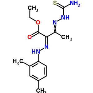 3-[2-(氨基硫氧代甲基)肼基]-2-[2-(2,4-二甲基苯基)肼基]-丁酸乙酯結(jié)構式_29783-83-3結(jié)構式