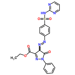 4,5-二氫-5-氧代-1-苯基-4-[2-[4-[(2-嘧啶氨基)磺?；鵠苯基]二氮雜烯]-1H-吡唑-3-羧酸乙酯結(jié)構(gòu)式_29822-05-7結(jié)構(gòu)式