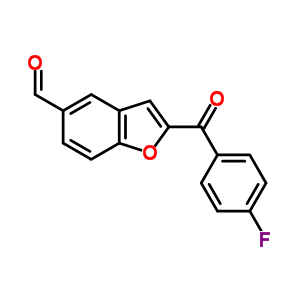 2-(4-氟苯甲?；?-1-苯并呋喃-5-甲醛結(jié)構(gòu)式_300664-74-8結(jié)構(gòu)式