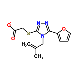 [5-呋喃-2-基-4-(2-甲基-烯丙基)-4H-[1,2,4]噻唑-3-基磺?；鵠-乙酸結(jié)構(gòu)式_307327-49-7結(jié)構(gòu)式