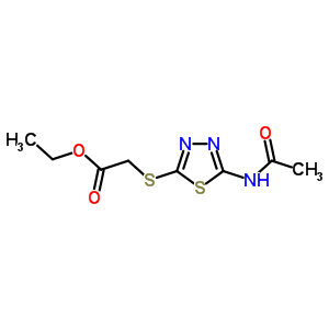 2-[(5-乙酰氨基-1,3,4-噻二唑-2-基)磺?；鵠乙酸乙酯結(jié)構(gòu)式_32418-25-0結(jié)構(gòu)式