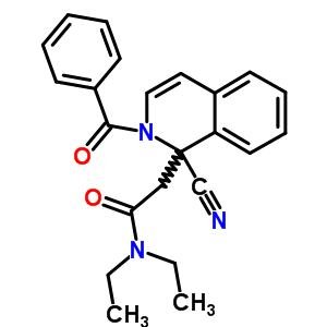 2-苯甲酰基-1-氰基-N,N-二乙基-1,2-二氫-1-異喹啉乙酰胺結(jié)構(gòu)式_32431-46-2結(jié)構(gòu)式