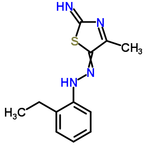 2-乙基-n-[(2-亞氨基-4-甲基-1,3-噻唑-5-基)氨基]苯胺結(jié)構式_33174-95-7結(jié)構式