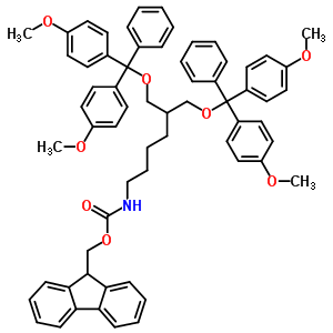 1,3-雙(O-二甲氧基三苯甲游基)-2-(N-Fmoc-4-氨基丁基)-1,3-丙二醇結(jié)構(gòu)式_353754-96-8結(jié)構(gòu)式