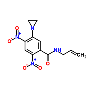 5-(1-氮丙啶)-2,4-二硝基-N-2-丙烯-1-基-苯甲酰胺結(jié)構(gòu)式_35425-47-9結(jié)構(gòu)式