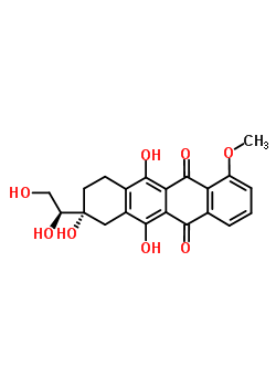 (9R)-9-[(1S)-1,2-二羥基乙基]-6,9,11-三羥基-4-甲氧基-8,10-二氫-7H-并四苯-5,12-二酮結構式_37818-13-6結構式