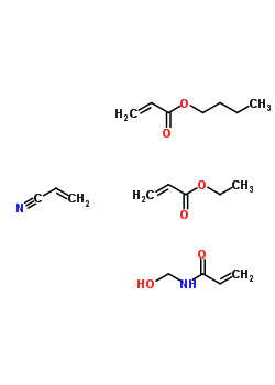 丁基丙烯酸酯,N-甲醇丙烯酰胺,乙基丙烯酸酯,丙烯腈聚合物結(jié)構(gòu)式_38054-57-8結(jié)構(gòu)式