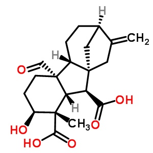 (1R,2S,3S,4S,5S,8R,9R,12R)-8-甲?；?5-羥基-4-甲基-13-亞甲基四環(huán)[10.2.1.0(1,9).0(3,8)]十五烷-2,4-二甲酸結(jié)構(gòu)式_38076-57-2結(jié)構(gòu)式