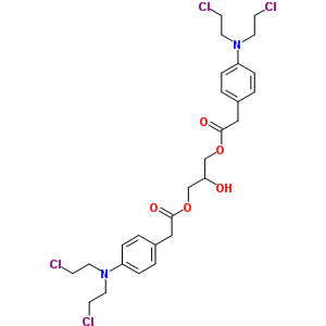 [3-[2-[4-[二(2-氯乙基)氨基]苯基]乙?；鵠氧基-2-羥基丙基]2-[4-[二(2-氯乙基)氨基]苯基]乙酸酯結(jié)構(gòu)式_38358-06-4結(jié)構(gòu)式