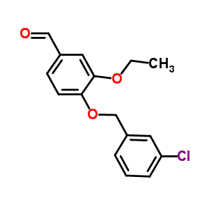 4-[(3-氯芐基)氧基]-3-乙氧基苯甲醛結(jié)構(gòu)式_384857-22-1結(jié)構(gòu)式