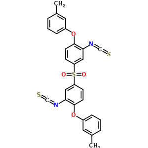 2-異硫代氰?；?4-[3-異硫代氰酰基-4-(3-甲基苯氧基)苯基]磺?；?1-(3-甲基苯氧基)苯結(jié)構(gòu)式_40939-82-0結(jié)構(gòu)式