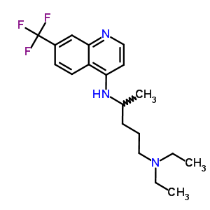 N,N-二乙基-n-[7-(三氟甲基)喹啉-4-基]戊烷-1,4-二胺結構式_442-85-3結構式