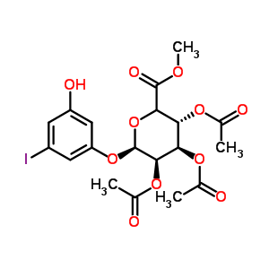 5-碘間苯二酚-2’,3’,4’-三-O-乙酰基-beta-D-葡糖苷酸甲酯結(jié)構(gòu)式_490028-20-1結(jié)構(gòu)式