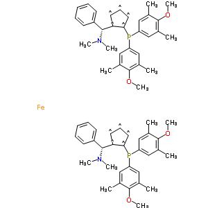 494227-37-1  (Alphar,alphar)-1,1-雙[alpha-(二甲基氨基)芐基]-(s,s)-2,2-雙[雙(4-甲氧基-3,5-二甲基苯基)膦]二茂鐵結構式_494227-37-1結構式