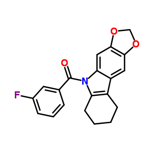 5-(3-氟苯甲酰基)-6,7,8,9-四氫-5H-1,3-二氧代[4,5-b]咔唑結構式_50332-20-2結構式