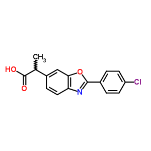 2-(4-氯苯基)-α-甲基-6-苯并噁唑乙酸結構式_51234-62-9結構式