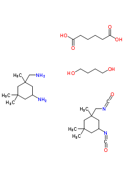 己二酸與 5-氨基-1,3,3-三甲基環(huán)己烷甲胺, 1,4-丁二醇和 5-異氰酸-1-(異氰酸甲基)-1,3,3-三甲基環(huán)己烷聚合物結構式_51293-82-4結構式