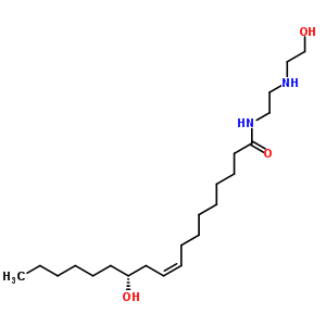 (9Z,12r)-12-羥基-n-[2-[(2-羥基乙基)氨基]乙基]-9-十八酰胺結構式_52206-49-2結構式