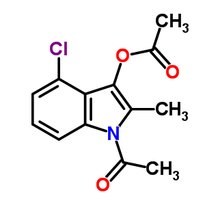 1-[3-(乙?；趸?-4-氯-2-甲基-1H-吲哚-1-基]-乙酮結(jié)構(gòu)式_5446-21-9結(jié)構(gòu)式