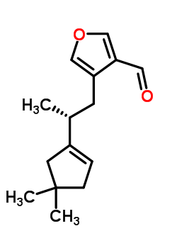 (R)-4-(2-(4,4-二甲基-1-環(huán)戊烯-1-基)丙基)-3-呋喃甲醛結構式_54462-53-2結構式