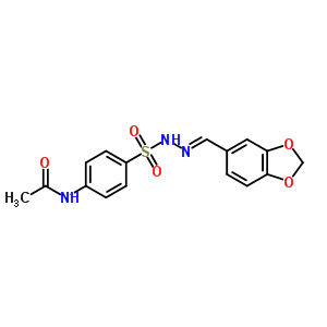 N-[4-[(苯并[1,3]二氧代l-5-基亞甲基氨基)磺?；鵠苯基]乙酰胺結(jié)構(gòu)式_5448-90-8結(jié)構(gòu)式