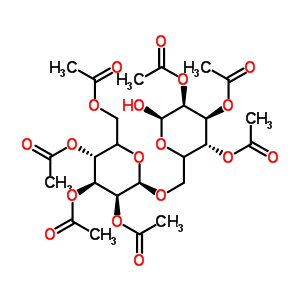 6-O-(2,3,4,6-四-O-乙?；?β-D-吡喃葡萄糖)-D-葡萄糖 2,3,4-三乙酸酯結構式_56253-33-9結構式