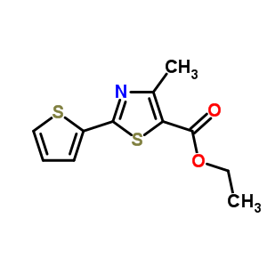 4-甲基-2-(2-噻吩)-1,3-噻唑-5-羧酸乙酯結(jié)構(gòu)式_56421-62-6結(jié)構(gòu)式