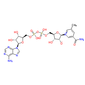 (2R,3R,4S,5R)-5-[[[[(2R,3S,4R,5R)-5-(6-氨基嘌呤-9-基)-3,4-二羥基四氫呋喃-2-基]甲氧基-羥基磷酰]氧基-羥基磷酰]氧基甲基]-2-(3-氨基甲酰-5-甲基吡啶-1-鎓-1-基)-4-羥基四氫呋喃-3-醇結(jié)構(gòu)式_56541-76-5結(jié)構(gòu)式