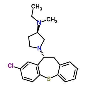 (10R)-10,11-二氫-8-氯-10-[(3R)-3-(甲基乙基氨基)吡咯里嗪]二苯并[b,f]硫雜卓結(jié)構(gòu)式_57602-87-6結(jié)構(gòu)式