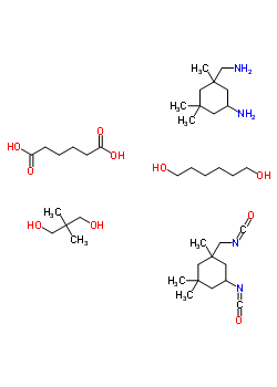 己二酸與 5-氨基-1,3,3-三甲基環(huán)己烷甲胺, 2,2-二甲基-1,3-丙烷二醇, 1,6-己二醇和 5-異氰酸-1-(異氰酸甲基)-1,3,3-三甲基環(huán)己烷聚合物結(jié)構(gòu)式_58043-05-3結(jié)構(gòu)式