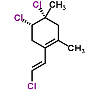 (4R)-4,5β-二氯-1-[(e)-2-氯乙烯基]-2,4-二甲基環(huán)己烯結(jié)構(gòu)式_58207-70-8結(jié)構(gòu)式