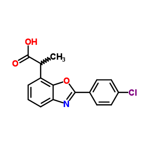 2-(4-氯苯基)-α-甲基-7-苯并噁唑乙酸結(jié)構(gòu)式_58902-62-8結(jié)構(gòu)式