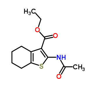 乙基 2-(乙酰基氨基)-4,5,6,7-四氫-1-苯并噻吩-3-羧酸結(jié)構(gòu)式_5919-29-9結(jié)構(gòu)式