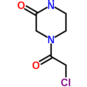 4-(2-氯-乙?；?-哌嗪-2-酮結(jié)構(gòu)式_59701-84-7結(jié)構(gòu)式