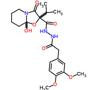 N-[2-(3,4-二甲氧基苯基)乙?；鵠-6-羥基-9-氧代-8-丙烷-2-基-7-噁-1-氮雜雙環(huán)[4.3.0]壬烷-8-碳酰肼結(jié)構(gòu)式_60807-11-6結(jié)構(gòu)式