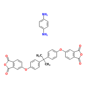 5,5-(1-甲基乙亞基)二(4,1-亞苯基氧基)二-1,3-異苯并呋喃二酮與 1,4-苯二胺聚合物結構式_61128-47-0結構式