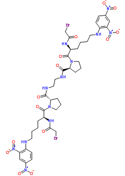 二(alpha-溴乙?；?epsilon-2,4-二硝基苯基賴氨酰脯氨酸)乙二胺結(jié)構(gòu)式_61556-53-4結(jié)構(gòu)式