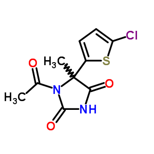 1-乙?；?5-(5-氯-2-噻吩)-5-甲基-2,4-咪唑啉二酮結(jié)構(gòu)式_62032-05-7結(jié)構(gòu)式